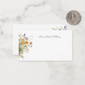 Wildflower Bloemen Boeket Note Kaart Notitiekaartje (Voorkant / Achterkant in situ)