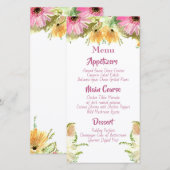 Wildflower Bloemen Bruiloft Menu's (Voorkant / Achterkant)