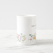 Wildflower Bloemen Bruiloft Paar Gift Porselein Kop (Voorkant)