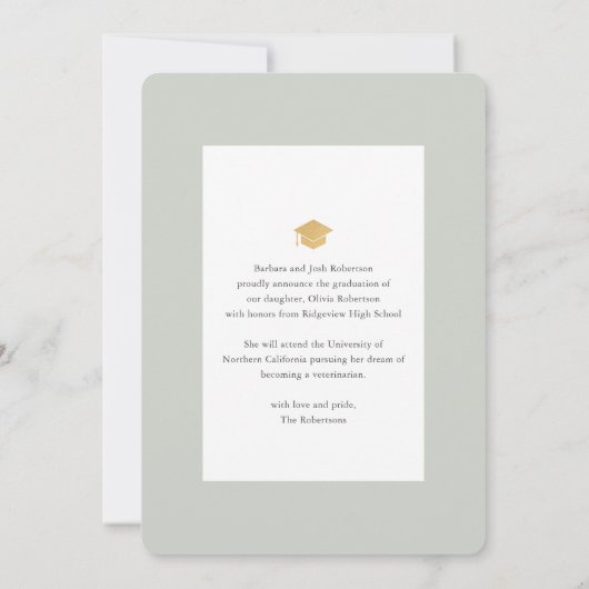 Wildflower Bloemen Foto Afstuderen Aankondiging (Achterkant)