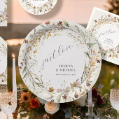 Wildflower Bloemen Herfst Herfstkrans BOHO Bruilof Papieren Bordje