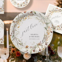 Wildflower Bloemen Herfst Herfstkrans BOHO Bruilof Papieren Bordje