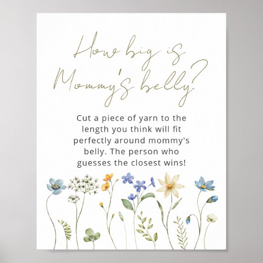 Wildflower Bloemen Hoe groot is de buik van mama Poster (Voorkant)