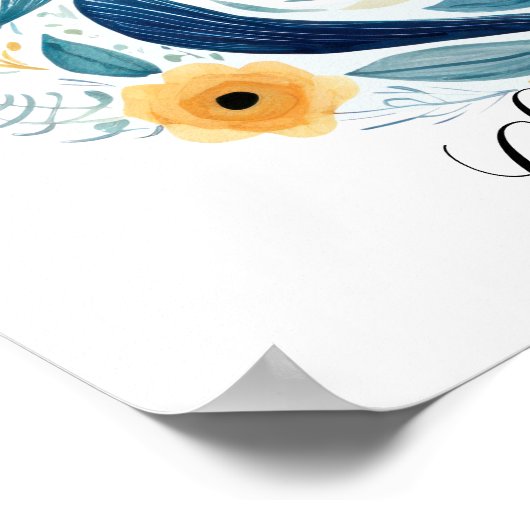 Wildflower Bloemen Initiaal Letter C Print (Hoek)