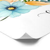 Wildflower Bloemen Initiaal Letter E Print (Hoek)