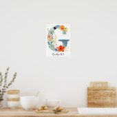 Wildflower Bloemen Initiaal Letter G Print (Keuken)