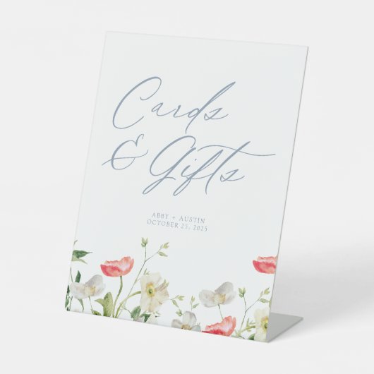 Wildflower Bloemen Kaarten en geschenken voetstuk  Reclamebord Met Voetstuk (Voorkant)