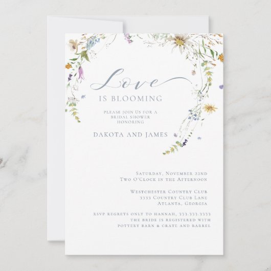 Wildflower Bloemen Koppels Vrijgezellenfeest Kaart (Voorkant)