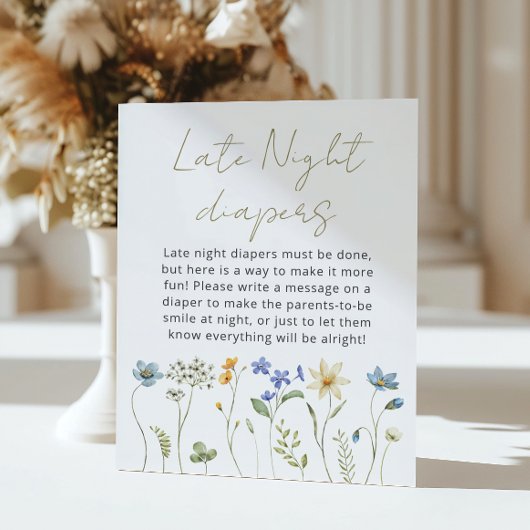 Wildflower Bloemen Late Night Luiers Poster