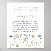 Wildflower Bloemen Late Night Luiers Poster (Voorkant)