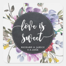 Wildflower Bloemen Liefde Is Sweet sticker Bruilof