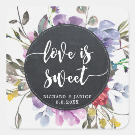 Wildflower Bloemen Liefde Is Sweet sticker Bruilof