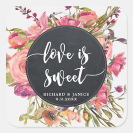Wildflower Bloemen Liefde Is Sweet sticker Bruilof