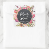 Wildflower Bloemen Liefde Is Sweet sticker Bruilof (Tas)