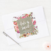 Wildflower Bloemen Liefde Is Sweet sticker Bruilof (Envelop)