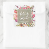 Wildflower Bloemen Liefde Is Sweet sticker Bruilof (Tas)