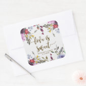 Wildflower Bloemen Liefde Is Sweet sticker Bruilof (Envelop)