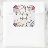Wildflower Bloemen Liefde Is Sweet sticker Bruilof (Tas)
