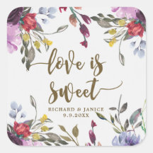 Wildflower Bloemen Liefde Is Sweet sticker Bruilof