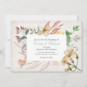 Wildflower Bloemen Lijst Huwelijksuitnodiging Kaart (Voorkant)