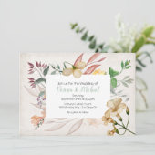 Wildflower Bloemen Lijst Huwelijksuitnodiging Kaart (Staand voorkant)