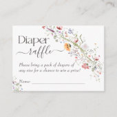 Wildflower Bloemen Luier Raffle Baby shower Informatiekaartje (Voorkant)