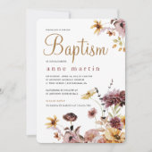 Wildflower Bloemen Meisje Doop Kaart (Voorkant)