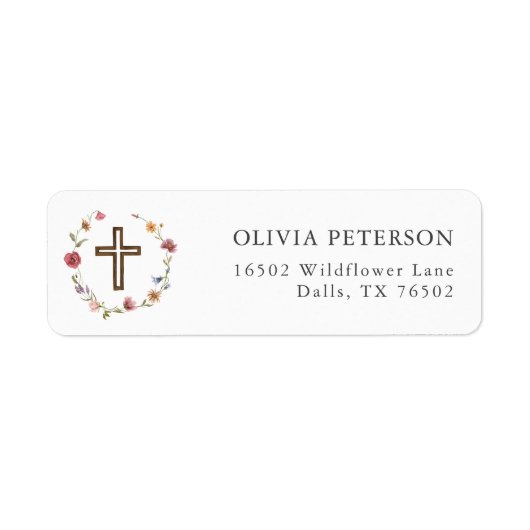 Wildflower Bloemen Meisje Dop Retouradres Etiket (Voorkant)