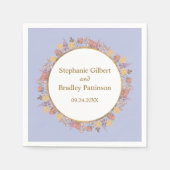 Wildflower Bloemen Modern Minimal Elegant Huwelijk Servet (Voorkant)