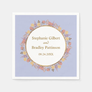 Wildflower Bloemen Modern Minimal Elegant Huwelijk Servet