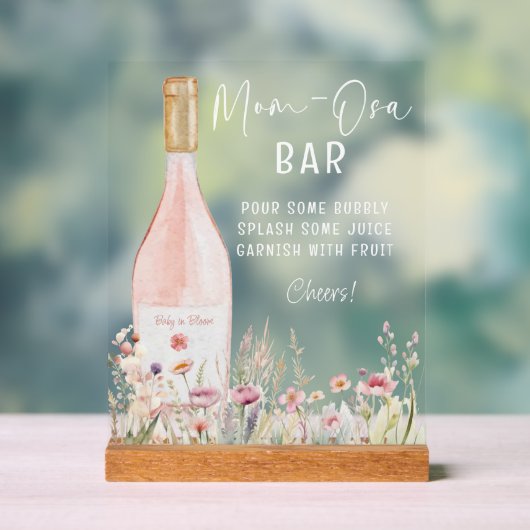 Wildflower Bloemen Mom-Osa Teken Acryl Bord (Neutraal)