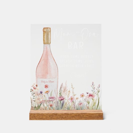 Wildflower Bloemen Mom-Osa Teken Acryl Bord (Voorkant)