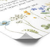 Wildflower Bloemen Neutrale Luier Raffle Poster (Hoek)