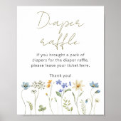 Wildflower Bloemen Neutrale Luier Raffle Poster (Voorkant)