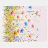  Wildflower Bloemen Roze Fleece Deken (Voorkant (Horizontaal))