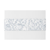 Wildflower Bloemen Stoffig Blauw Bruiloft Uitnodigingen Wikkel (Achterkant Voorbeeld)