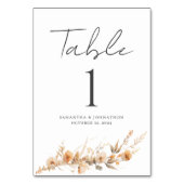 Wildflower Bloemen Tafel Kaart (Achterkant)