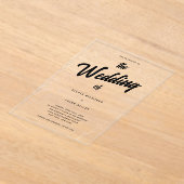 Wildflower bloemen typografie bruiloft acryl uitnodigingen (Laagn)