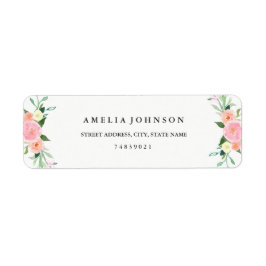 Wildflower Bloemen Waterverf Adreslabel Etiket