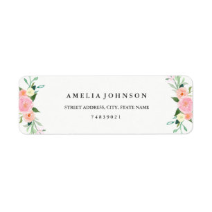 Wildflower Bloemen Waterverf Adreslabel Etiket