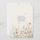 Wildflower Bloemen Waterverf Baby Meisje Douche Kaart (Achterkant)