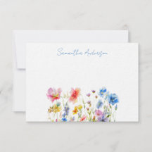 Wildflower Bloemen Waterverf gepersonaliseerd