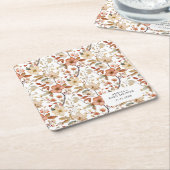 Wildflower Bloemen Witte Boho Baby shower Kartonnen Onderzetters (Schuin)