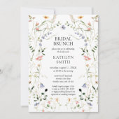 Wildflower bloemenkrans tuin bruids brunch kaart (Voorkant)