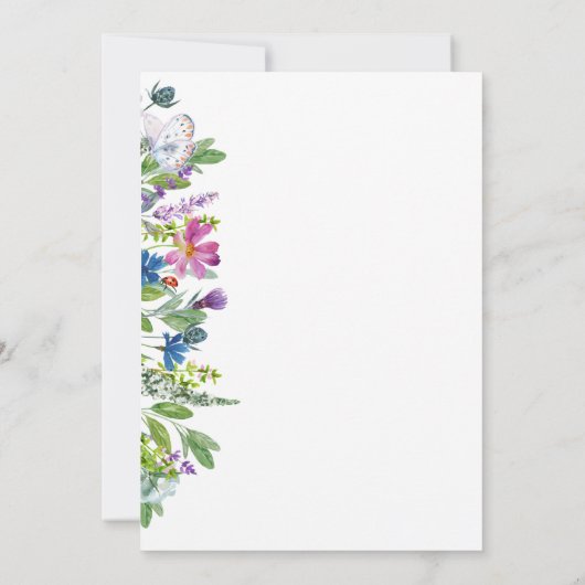 Wildflower Bloemenluier Raffle Ticket Uitnodiging (Achterkant)