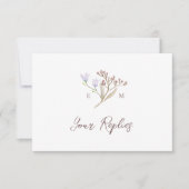 Wildflower bloemenmaaltijd optie bruine herfst bru RSVP kaartje (Voorkant)