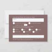 Wildflower bloemenmaaltijd optie bruine herfst bru RSVP kaartje (Achterkant)