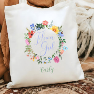 Wildflower Bloemenmeisje bruiloft Tote Bag
