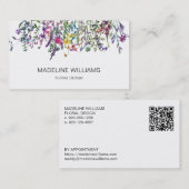 Wildflower bloemenontwerp QR Code Visitekaartje (Voorkant / Achterkant)