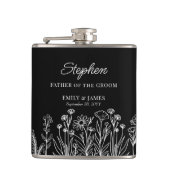 Wildflower Bloemenoverzicht Elke kleur Huwelijksca Heupfles (Voorkant)